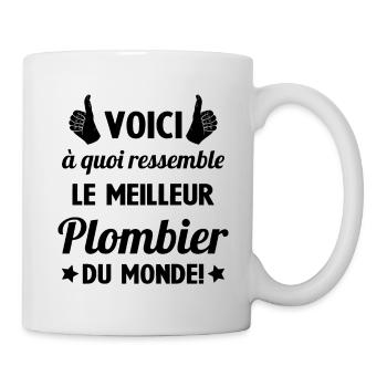 Le Meilleur Plombier du Monde Cadeau Plombier - Mug blanc - blanc - Droite