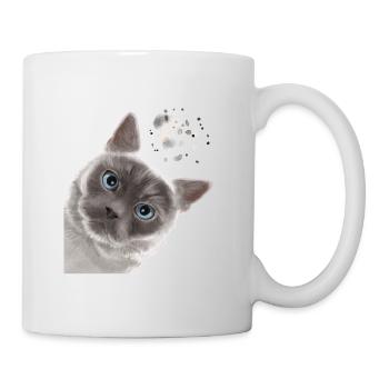 Funny Curious Colourpoint British Shorthair Cat - Mug - white - Right