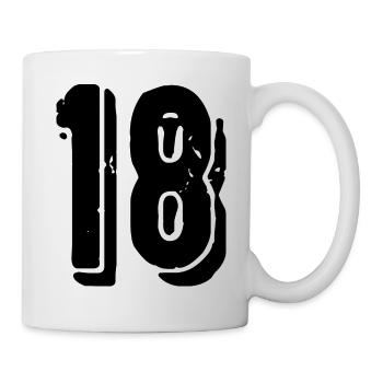 18 Zahl Trikot - Tasse - Weiß - Rechts