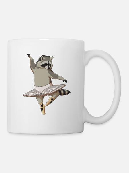 Lustiger Ballett Ballerina Waschbär - Tasse - Weiß