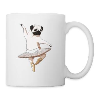 Drôle de ballerine Chien Danse Ballet Carlin - Mug blanc - blanc - Droite