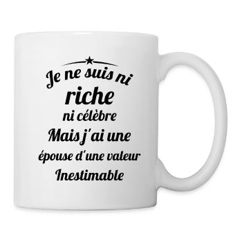 Je ne Suis Ni Riche Ni Célèbre Humour - Mug blanc - blanc - Droite