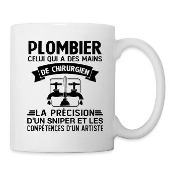 Homme Cadeau drôle plombiers Humour - Mug blanc - blanc - Droite