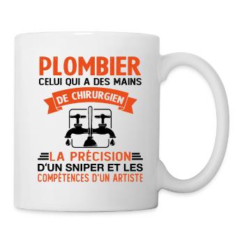 Homme Cadeau drôle plombiers Humour - Mug blanc - blanc - Droite