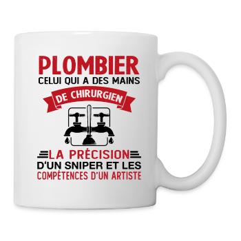 Homme Cadeau drôle plombiers Humour - Mug blanc - blanc - Droite