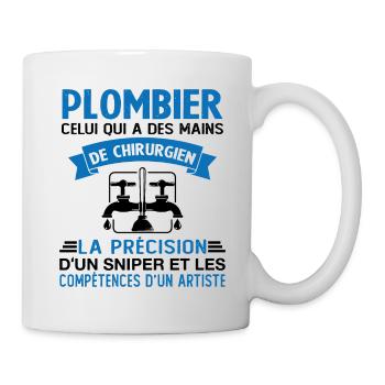 Homme Cadeau drôle plombiers Humour - Mug blanc - blanc - Droite
