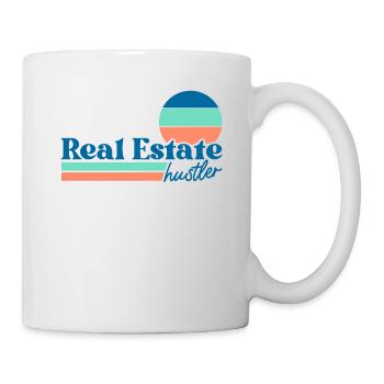 Immobilien Hustler Vintage 70er 80er Jahre Retro Real - Tasse - Weiß - Rechts