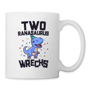 Fête d’anniversaire de dinosaure de 2 ans 2nd Bday - Mug blanc - blanc - Droite