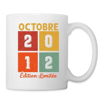 Octobre 2012 Vintage - Mug blanc - blanc - Droite