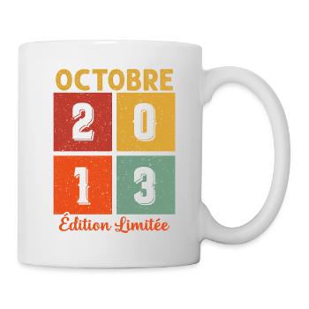 Octobre 2013 Vintage - Mug blanc - blanc - Droite