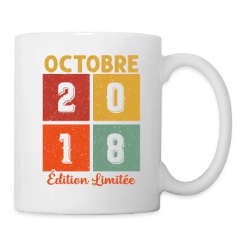 Octobre 2018 Vintage - Mug blanc - blanc - Droite
