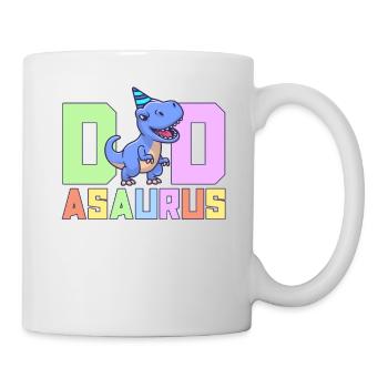 Papa Asaurus Dinosaurier Geburtstagsfeier TRex Matching - Tasse - Weiß - Rechts