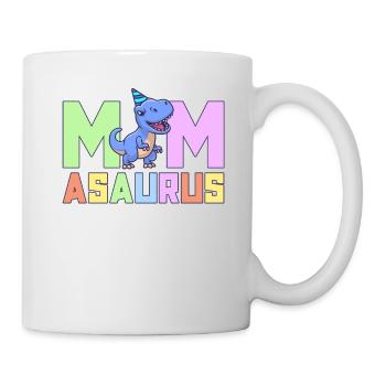 Mama Asaurus Dinosaurier Geburtstagsfeier TRex Matching - Tasse - Weiß - Rechts