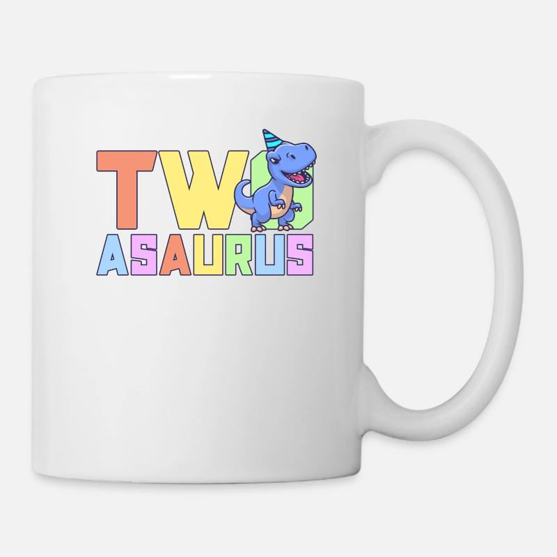 Zwei-Asaurus 2 Jahre alter Dinosaurier Geburtstagsfeier - Tasse - Weiß