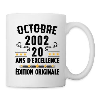 20 Ans Anniversaire Vintage Né(e) en Octobre 2002 - Mug blanc - blanc - Droite