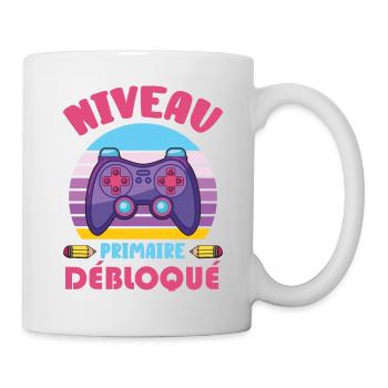 Niveau Primaire Débloqué rentrée scolaire école - Mug blanc - blanc - Droite