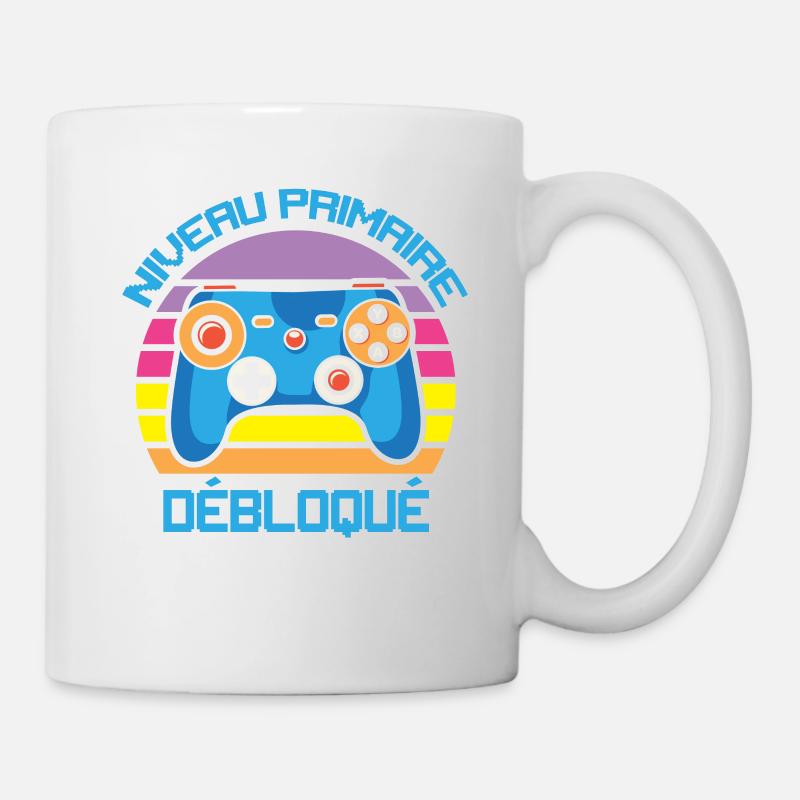 Niveau Primaire Débloqué rentrée scolaire école - Mug blanc - blanc