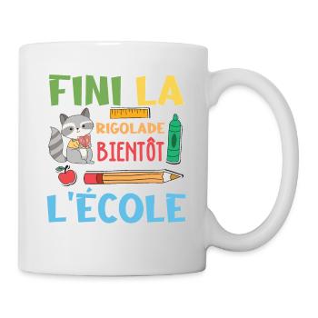 Fini La Rigolade Bientôt L École rentrée scolaire - Mug blanc - blanc - Droite