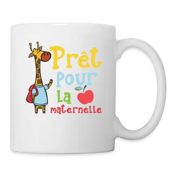 Prêt Pour La Maternelle rentrée scolaire girafe - Mug blanc - blanc - Droite