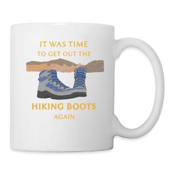 Chaussures de randonnée, paysage de montagne, chaussures de randonnée - Mug blanc - blanc - Droite