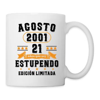 21 Ans Anniversaire Vintage Né(e) en Août 2001 - Mug blanc - blanc - Droite