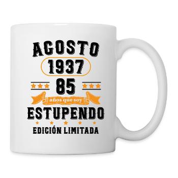 85 Ans Anniversaire Vintage Né(e) en Août 1937 - Mug blanc - blanc - Droite
