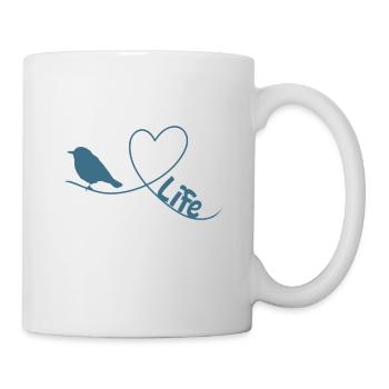 Watch Birds Love Life Thème d'observation des oiseaux - Mug blanc - blanc - Droite