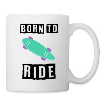 born to ride skateboard skate rider - Mug - white - Right
