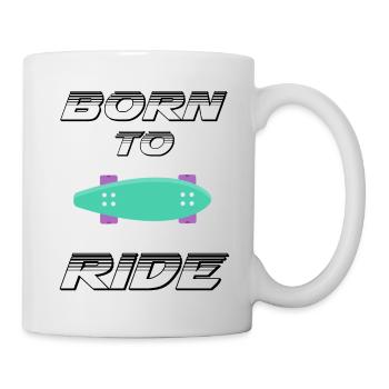 born to ride skateboard skate rider - Mug - white - Right