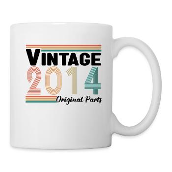 Vintage 2014 Originalteile Geburtstagsgeschenk - Tasse - Weiß - Rechts