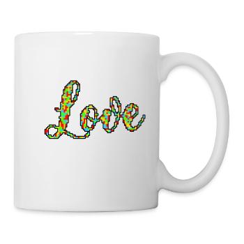 L’amour rétro dans le design pixel - Mug blanc - blanc - Droite