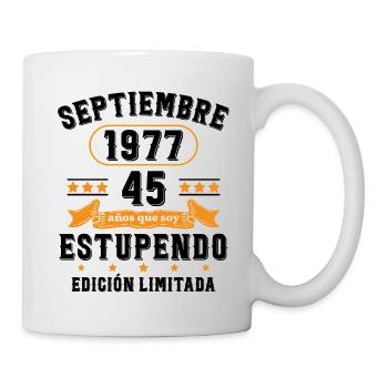 45 Ans Anniversaire Vintage Né(e) Septembre 1977 - Mug blanc - blanc - Droite