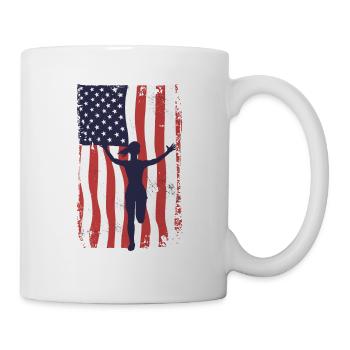 Amerikanische Fahne Marathon, Trailrunning - Tasse - Weiß - Rechts