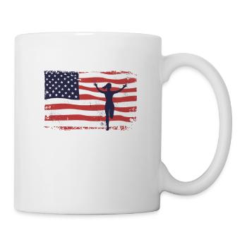 Amerikanische Fahne Marathon, Trailrunning - Tasse - Weiß - Rechts