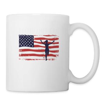 Amerikanische Fahne Marathon, Trailrunning - Tasse - Weiß - Rechts