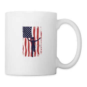 Amerikanische Fahne Marathon, Trailrunning - Tasse - Weiß - Rechts