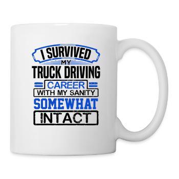 Les cadeaux des chauffeurs de camion ont survécu à ma conduite de camion - Mug blanc - blanc - Droite