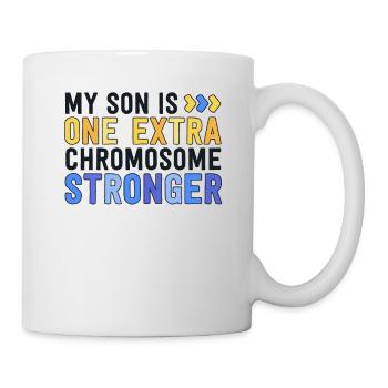 Family Down Syndrome Awareness My Son One Extra - Mug - white - Right