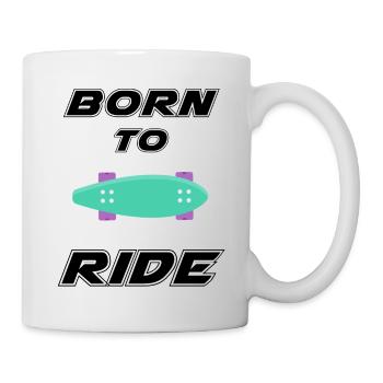 born to ride skateboard skate rider - Mug - white - Right