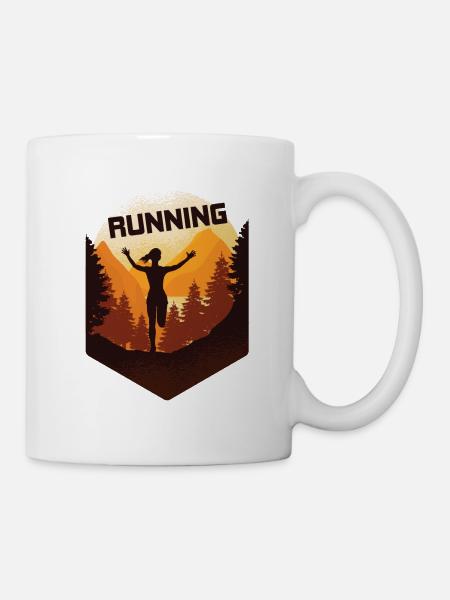 Marathon, Trailrunning Läuferin - Tasse - Weiß