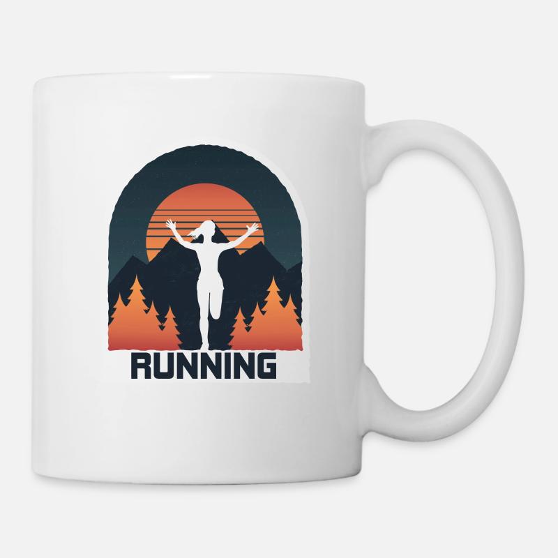 Marathon, Trailrunning Läuferin - Tasse - Weiß