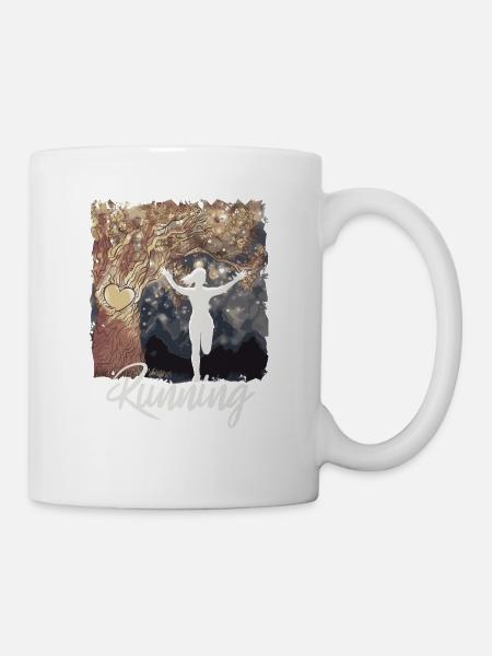 Marathon, Trailrunning Läuferin - Tasse - Weiß