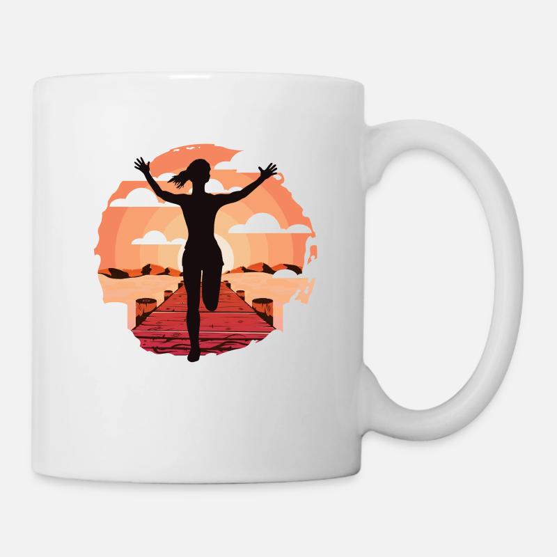Marathon, Trailrunning Läuferin - Tasse - Weiß