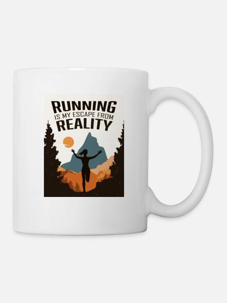 Marathon, Trailrunning, Läuferin - Tasse - Weiß