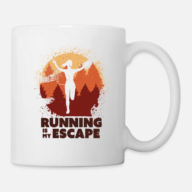 Marathon, Trailrunning, Läuferin - Tasse - Weiß