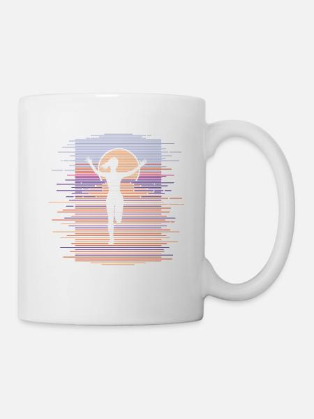 Linien Marathon, Trailrunning - Tasse - Weiß