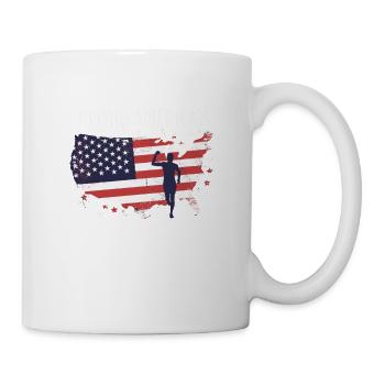 Amerikanische Fahne Marathon, Trailrunning - Tasse - Weiß - Rechts