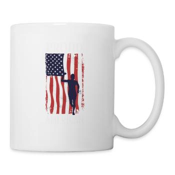 Amerikanische Fahne Marathon, Trailrunning - Tasse - Weiß - Rechts