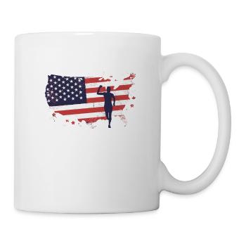 Amerikanische Fahne Marathon, Trailrunning - Tasse - Weiß - Rechts