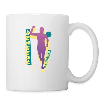 Vaporwave Synthwave Marathon, Trail Running - Mug blanc - blanc - Droite